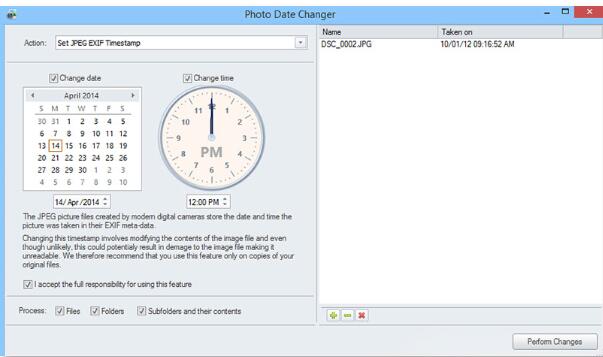 Photo Date Changer